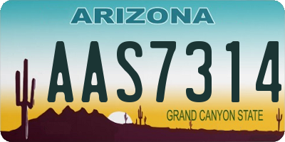 AZ license plate AAS7314