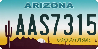 AZ license plate AAS7315