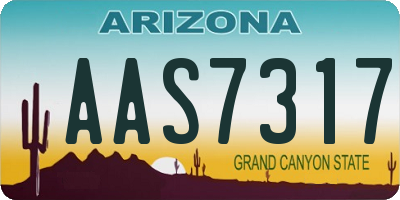 AZ license plate AAS7317