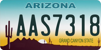 AZ license plate AAS7318