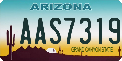 AZ license plate AAS7319