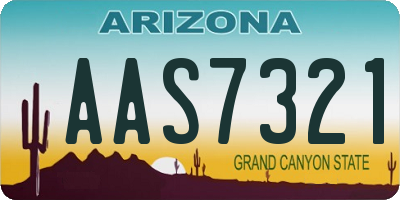 AZ license plate AAS7321