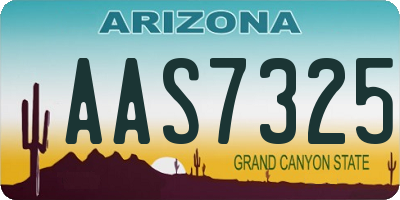 AZ license plate AAS7325