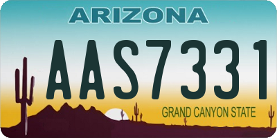 AZ license plate AAS7331
