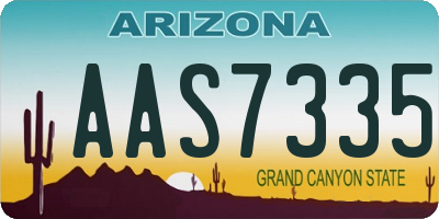 AZ license plate AAS7335