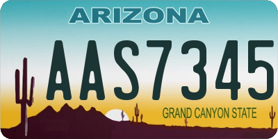 AZ license plate AAS7345