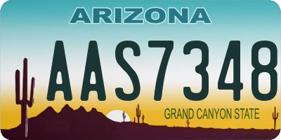 AZ license plate AAS7348