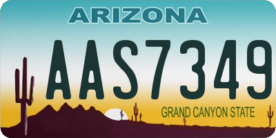 AZ license plate AAS7349