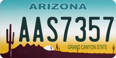 AZ license plate AAS7357