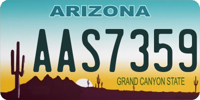 AZ license plate AAS7359