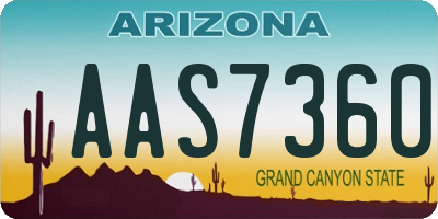 AZ license plate AAS7360