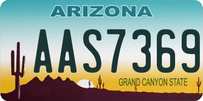 AZ license plate AAS7369