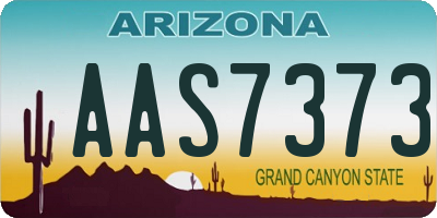 AZ license plate AAS7373