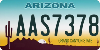 AZ license plate AAS7378