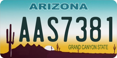 AZ license plate AAS7381