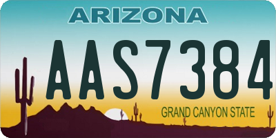 AZ license plate AAS7384