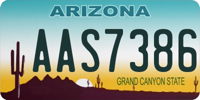 AZ license plate AAS7386