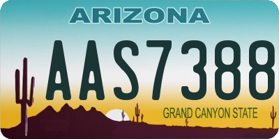 AZ license plate AAS7388