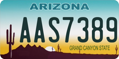 AZ license plate AAS7389