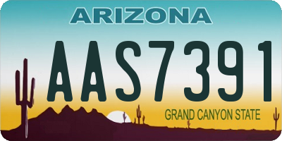 AZ license plate AAS7391