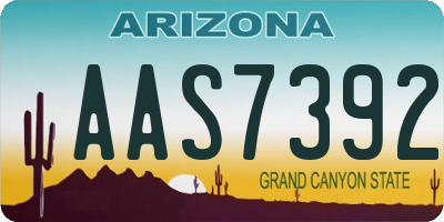 AZ license plate AAS7392