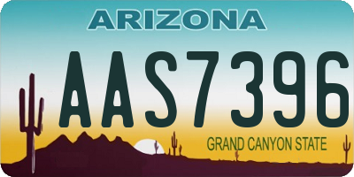 AZ license plate AAS7396