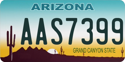 AZ license plate AAS7399