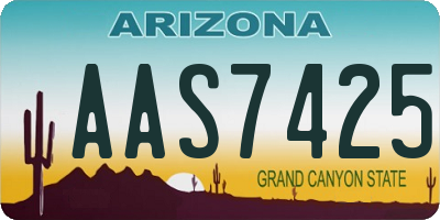 AZ license plate AAS7425