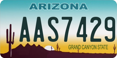 AZ license plate AAS7429