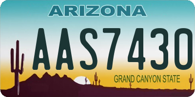 AZ license plate AAS7430