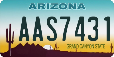 AZ license plate AAS7431