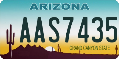 AZ license plate AAS7435