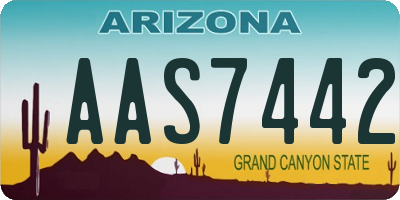 AZ license plate AAS7442