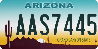 AZ license plate AAS7445