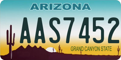AZ license plate AAS7452