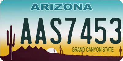 AZ license plate AAS7453