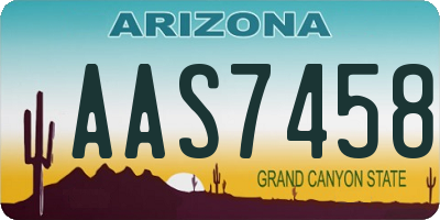 AZ license plate AAS7458