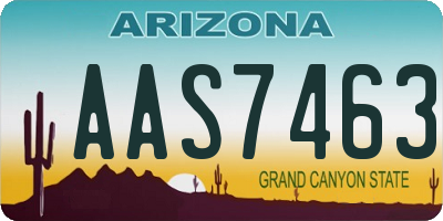 AZ license plate AAS7463