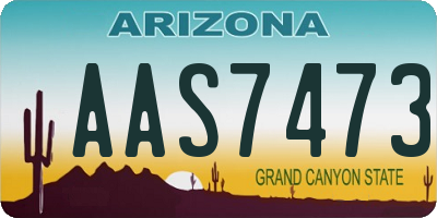 AZ license plate AAS7473