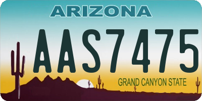 AZ license plate AAS7475