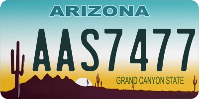 AZ license plate AAS7477