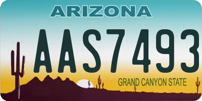 AZ license plate AAS7493