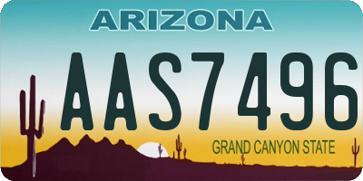 AZ license plate AAS7496