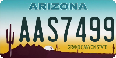AZ license plate AAS7499
