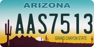 AZ license plate AAS7513