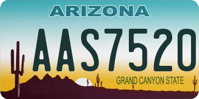 AZ license plate AAS7520