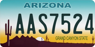 AZ license plate AAS7524