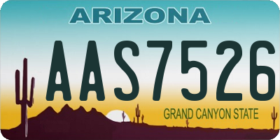 AZ license plate AAS7526