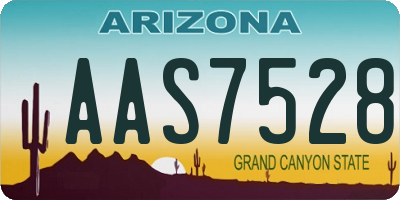 AZ license plate AAS7528