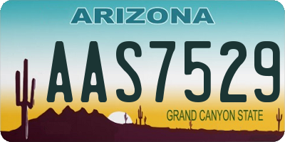 AZ license plate AAS7529